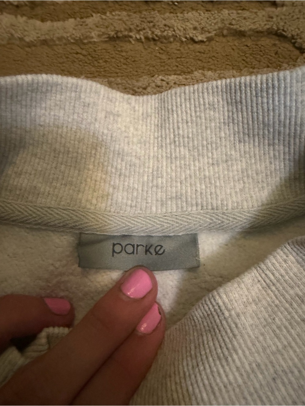 Parke Light Gray Ribbed Crewneck Sweater